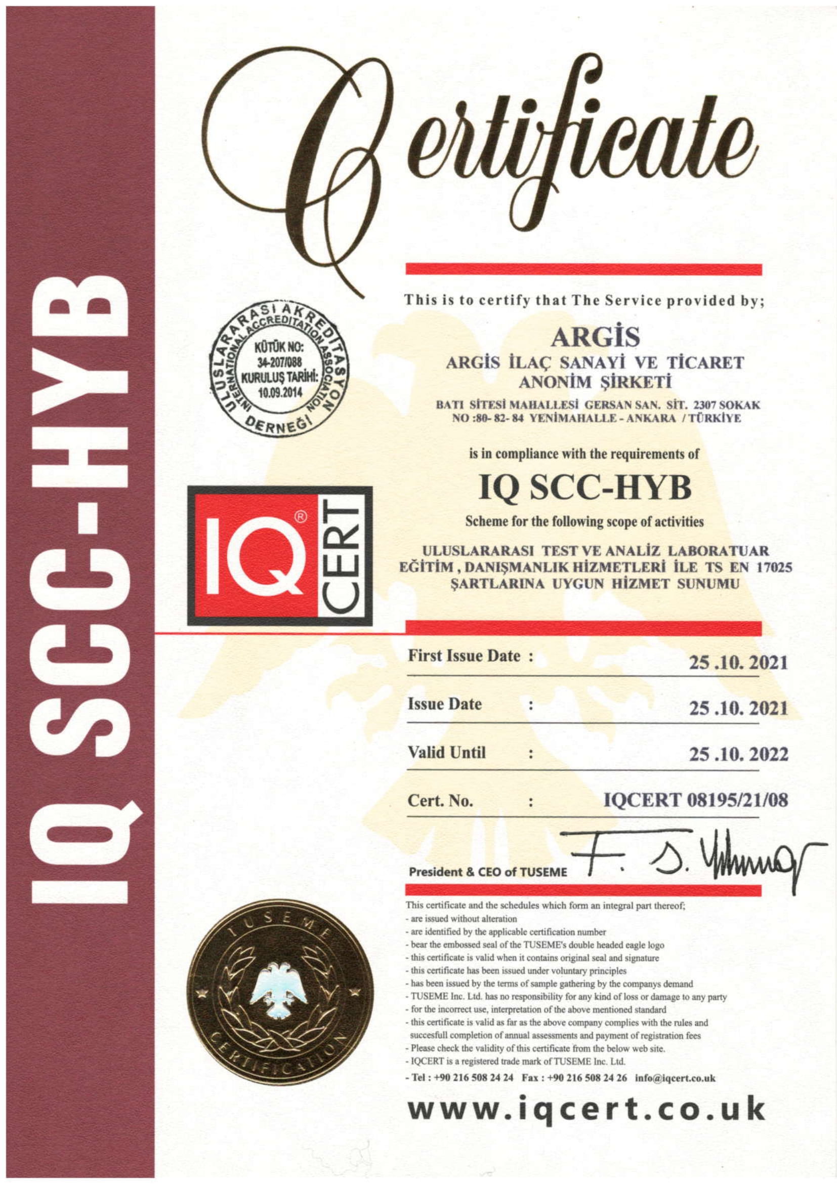 SCC-HYB Service Qualification Document